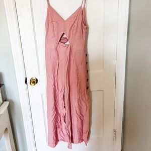 Lulus mauve linen jumpsuit/ romper, wide legged